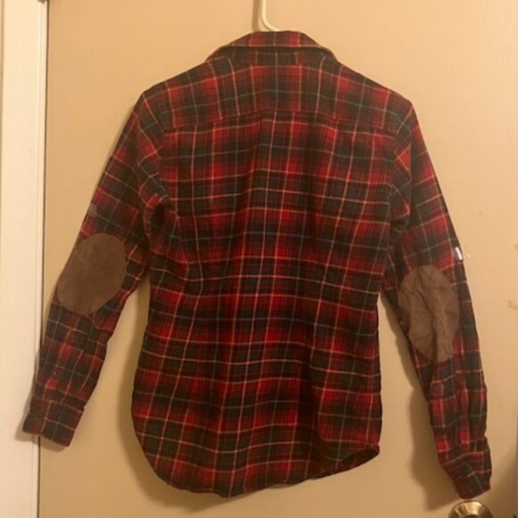 Ralph Lauren Buffalo Plaid Check Flannel Button Down Shirt with Leather Elbows - Picture 8 of 8
